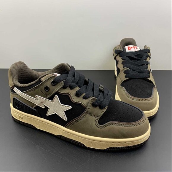 NWT Bape Sta Low Unisex ArmyGreen Unisex Shoes - Picture 1 of 13
